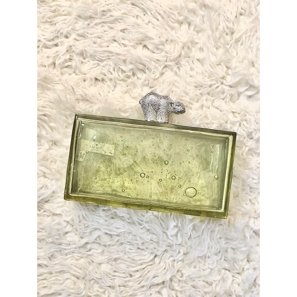 kate spade caution to the wind polar bear clutch